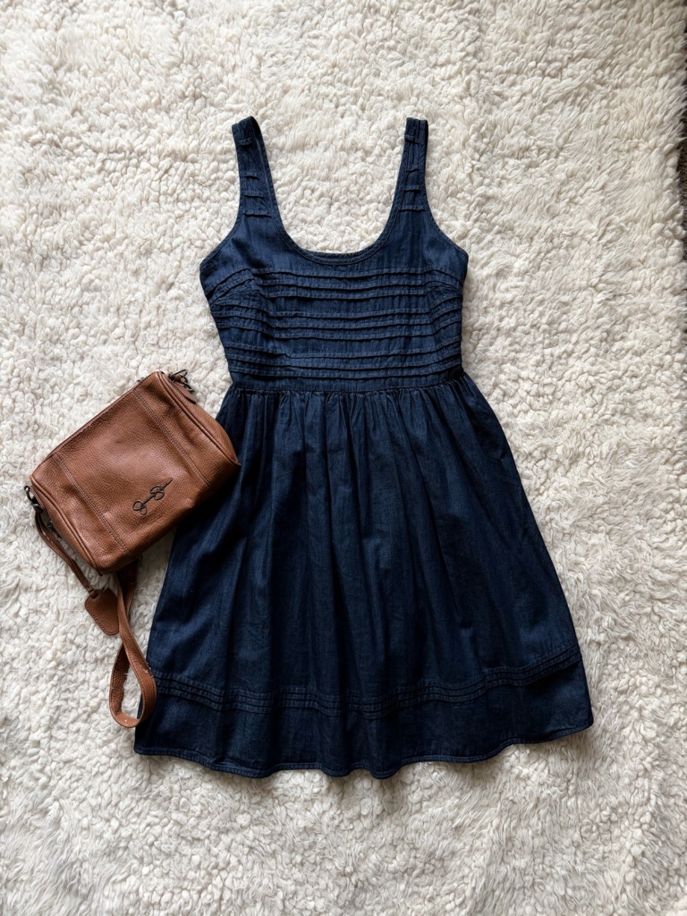 NWT Old Navy Navy Blue Smocked Mini Dress - Size S
